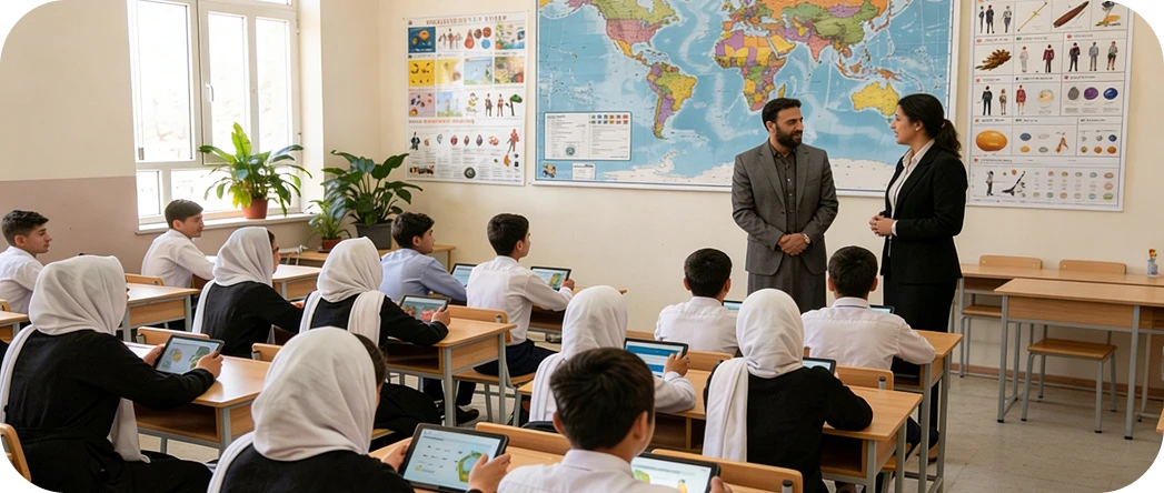 Ministry officials reviewing a national digital learning programme in Afghanistan